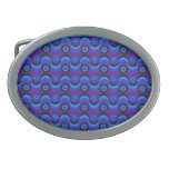 Zigzag curved lines and circles blue purple belt buckle