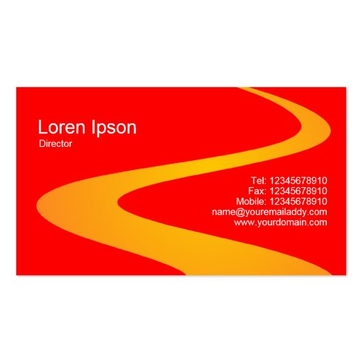 ZigZag Path - Orange with Red Business Card Templates (back side)