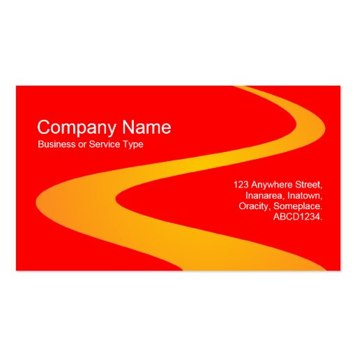 ZigZag Path - Orange with Red Business Card Templates