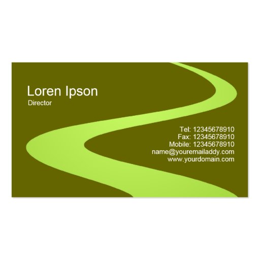 ZigZag Path - Shades of Green Business Card Template (back side)