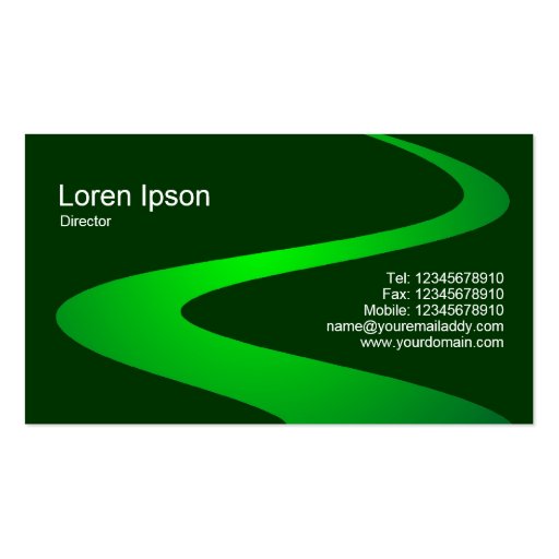 ZigZag Path - Shades of Green Business Card Template (back side)