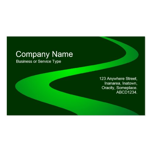 ZigZag Path - Shades of Green Business Card Template (front side)
