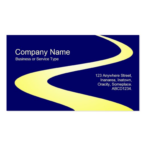 ZigZag Path - Shades of Yellow on Dark Blue Business Card (front side)