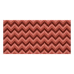 Zigzag Pattern in Cool Shades of Red Personalized Photo Card