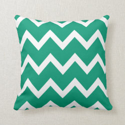 Zigzag Pillow with Emerald Green Chevron