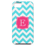 Zigzag Turquoise and Pink Custom Monogram iPhone 5 Covers