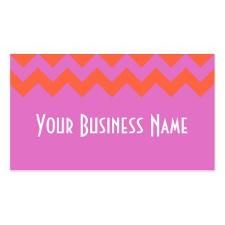 Zigzags Magenta and Orange Chevrons Business Card