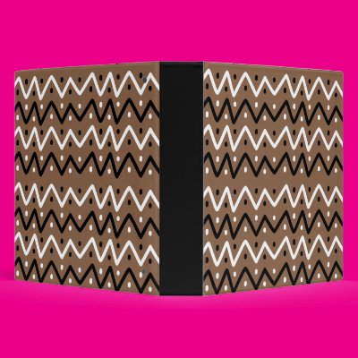 Zigzags on Brown Vinyl Binders Zazzle_binder Zigzags on Brown Vinyl Binders Zazzle_binder
