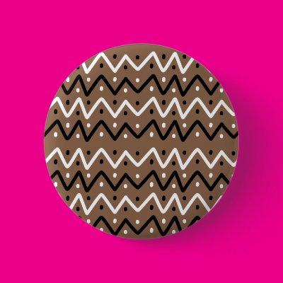 Zigzags on Brown Pin Zazzle_button