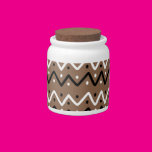 Zigzags on Brown Candy Dish
