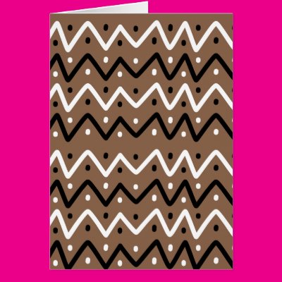 Zigzags on Brown Card Zazzle_card
