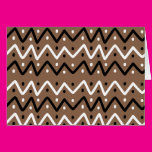 Zigzags on Brown Greeting Card