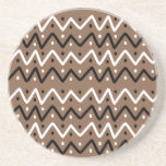 Zigzags on Brown Coasters