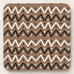 Zigzags on Brown Coaster