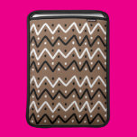 Zigzags on Brown Macbook Air Sleeve