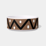 Zigzags on Brown Cat Food Bowl