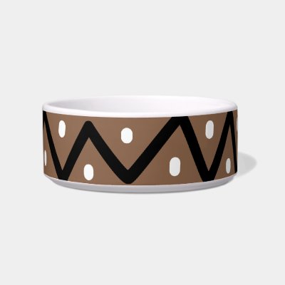 Zigzags on Brown Cat Food Bowl Zazzle_petbowl Zigzags on Brown Cat Food Bowl Zazzle_petbowl
