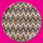 Zigzags on Brown Dinner Plate