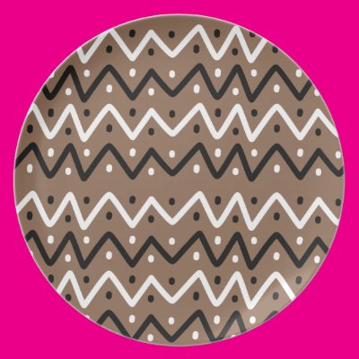 Zigzags on Brown Dinner Plate Fuji_plate