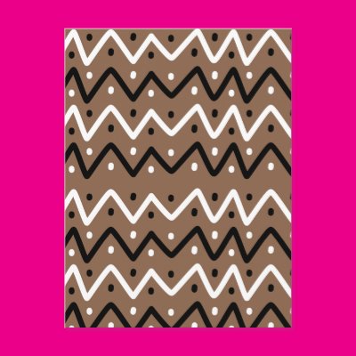 Zigzags on Brown Post Card Zazzle_postcard