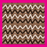 Zigzags on Brown Print