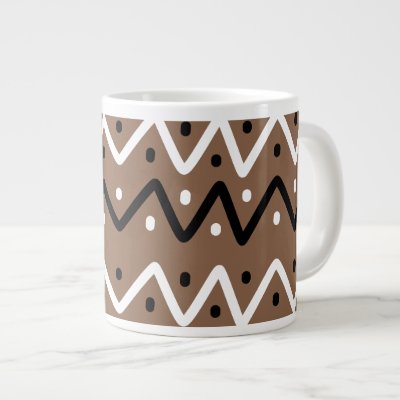 Zigzags on Brown Jumbo Mug Zazzle_specialtymug
