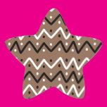Zigzags on Brown Star Sticker