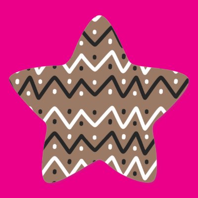 Zigzags on Brown Star Sticker Zazzle_sticker