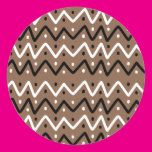 Zigzags on Brown Stickers