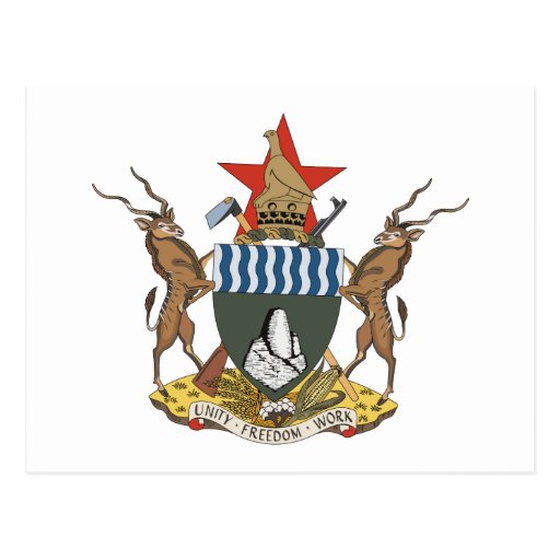 Zimbabwe Coat of Arms Postcard Zazzle