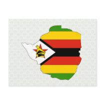 Zimbabwe Flag Map full size Post Cards