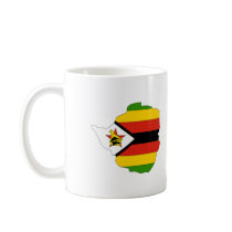 Zimbabwe flag map mugs