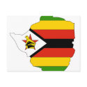 Zimbabwe flag map postcards