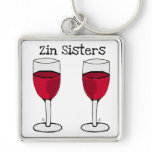 ZIN SISTERS TWIN WINE GLASS PRINT by jill keychains