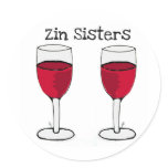 ZIN SISTERS TWIN WINE GLASS PRINT by jill stickers