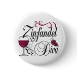 Zinfandel Wine Diva buttons