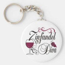 Zinfandel Wine Diva Keychains