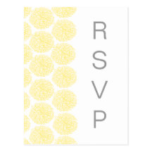 Zinnia Border RSVP Postcard, Yellow