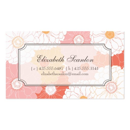 Zinnia Calling Card Business Card Template (front side)