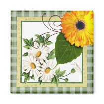 Zinnia & Daisies Kitchen Magnet