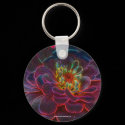 Zinnia Digital Art Flower Photo Keychain