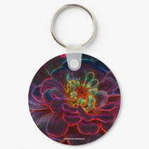 Zinnia Digital Art Flower Photo Keychain by SmilinEyesTreasures Zinnia Digital Art Flower Photo Keychain
