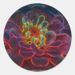 Zinnia Digital Art Flower Photo Sticker Label