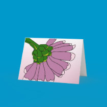 Zinnia Doodle Thank You Card cards