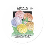 Zinnia, Dwarf, Roudabush's Seed Store Round Sticker