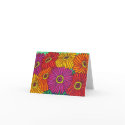 Zinnia Fiesta "Floral Crop" Note/Greeting Card by LisaLorenzPaintings Zinnia Fiesta "Floral Crop" Note/Greeting Card