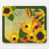 Zinnias and Sunflowers mouse pad mousepads by RanchLady Zinnias and Sunflowers mouse pad mousepads
