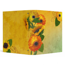 Zinnias and Sunflowers notebook binder