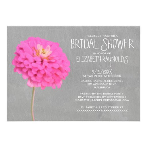 Zinnias Bridal Shower Invitations