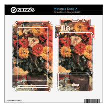 Zinnias by Lovis Corinth Motorola Droid X Decals